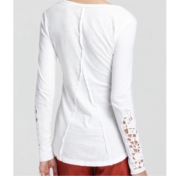 Free People | Crochet Sleeve Detail Henley - Picture 2 of 11